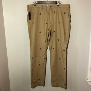 NWT polo Ralph Lauren men stretch straight fit 40x32 khakis embroidered skulls